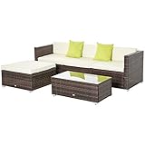 Outsunny 5-TLG. Polyrattan Gartenmöbel Set Gartengarnitur Garten-Set Sitzgruppe Loungeset...