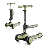 Kinderkraft Halley Scooter 2 in 1, Kinderroller ab 1 Jahr bis zu 50 kg, Tretroller, Dreirad Roller...