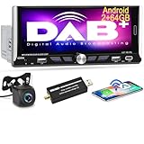 [2+64G] Android 13 Autoradio 1 Din DAB mit Wireless Carplay Android Auto, Hikity 6,9 Zoll Touch...