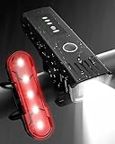 Fahrradlicht Fahrrad Licht Set Mit Automatischem Lichtsensor, 2000mAh USB Wiederaufladbare...