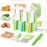 Goodchef Kindermesser 8-teiliges Holzmesser Set,Montessori Messer für Kindermesser ab 2 Jahren,...