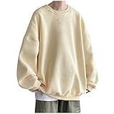 Herren Sweatshirt/Hoodie Kapuzenpullover Pullover Sweatshirt Herren Fleece-Sweatshirt Einfarbig...