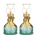 Glas Petroleumlampe für Innenräume, 2 Stück Öllampen aus Glas, Vintage Petroliumöllampe,...
