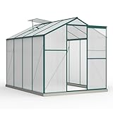 FammyLoft Gewächshaus Aluminium mit Fundament, 4,75 m² - 190 × 253cm, Gartengewächshäuser mit...