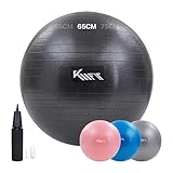 KM-Fit Gymnastikball 65cm | Trainingsball mit Luft-Pumpe | Sitzball Büro Anti-Burst | Ball für...