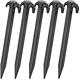 VOSS.farming 30x Kunststoff Heringe 19,5cm schwarz Doppelhaken Bodenanker Camping Zelt