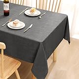 smiry Leinenoptik Tischdecke Abwaschbar Lotuseffekt Eckig 100 x 140 cm Tischtuch Leinendecke...