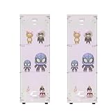DIYHOM 2 Stück Glasvitrine Standvitrine, Modern 3 Lagen Glas Vitrinenschrank, Sammlervitrine für...