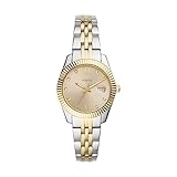 Fossil Damenuhr Scarlette Mini, Quarzwerk, 32mm Silbernes Edelstahlgehäuse mit Edelstahlarmband,...