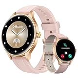 Smartwatch Damen Rund, AMOLED-Display Smart Watch mit Telefonfunktion/KI-Sprachassistent, Fitnessuhr...