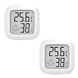2 Stück Zimmerthermometer, Digitales Mini-Thermo-Hygrometer, Indoor-Thermo-Hygrometer, Geeignet...