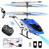 Joellfuner RC Hubschrauber, Ferngesteuerter Helikopter mit LED, Schwebefunktion, Blau