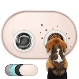 Conlun Napfunterlage Hund,1,2cm Hohe Ränder Futtermatte Katzen zur Vermeidung von...