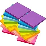 16 Stück Farbige Haftnotizen, 1600 Blatt Sticky Notes, 76x76mm Haftnotizen Klebezettel, Bunte...