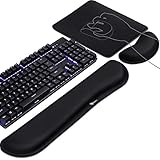 Gimars Mauspad mit Gelkissen, 3er-Pack, Silky Mouse Pad und Ergonomische Memory Foam Tastatur- und...