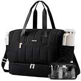 LOVEVOOK Reisetasche Damen, Weekender Tasche, Große Puffer Handgepäck Reisetaschen mit Schuhfach &...