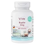 Kupfer 2mg - 200 Tabletten - Kupferbisglycinat - Hochdosiert - Bioverfügbar - Qualität aus...