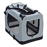 Fudajo Faltbare Transportbox für Hunde, Katzen L (70x52x50cm), robust, leicht, sicher, Hundebox mit...