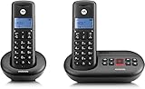 Motorola E212 - DECT Digitales Schnurlostelefon mit Anrufbeantworter (12 min.) und 2 Mobilteilen....