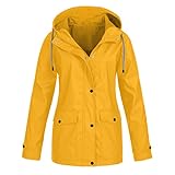 KHIRVWL Damen Regenjacke Regenparka Windbreaker Mit Kapuze Leichte Wasserdicht Atmungsaktiv...