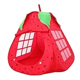 minkissy Spielzelt Erdbeer Design Tragbares Indoor Schloss für Jahre Faltbares Spielhaus mit...