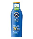 NIVEA SUN Schutz & Pflege Sonnenmilch LSF 30 (250 ml), Sonnencreme für 48h Feuchtigkeit,...