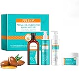 Arganöl-Haarpflege-Set, Haarreise-Set, reinigt sanft, stärkt den Glanz, kontrolliert Frizz, stellt...