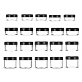 20 Stück Black Döschen Plastik (5g,10g,15g,20g),Leer Reise Cremedose,Leerdose Schraubverschluss...