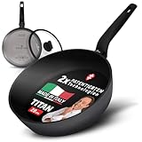 ZWIEGER Innovative Pfanne mit Deckel 28cm - TITAN Schmorpfanne 28 cm hoher Rand, Bratpfanne 28 cm...