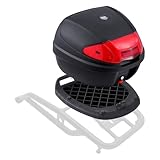 VEVOR Motorrad-Topcase Motorradkoffer 38 L Heckbox aus PP-Material mit reflektierendem Panel,...