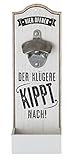GILDE 1 x Wand-Flaschenöffner Metallöffner Kronkorkensammler Der klügere Kippt nach Höhe 30 cm,...