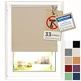 Blumtal Verdunkelungsrollo ohne Bohren 100x130cm - Thermorollo/Verdunklungsrollo 100% Verdunkelung -...