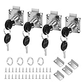 VFANDV 4 Stück Möbelschloss, 22mm Sicherheits Schrankschloss mit Schlüssel Spindschloss...