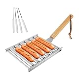 Clyictz Hot Dog Roller Edelstahl Wurst Roller Rack Tragbares Hot Dog Rack Rolling Hot Dog Rack mit...