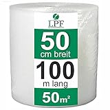 dieLUFTPOLSTERFOLIE Luftpolsterfolie 50cm x 100m Verpackungsfolie Luftpolster Rolle Blisterfolie...