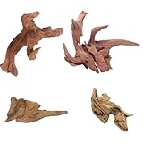 PacuM 4 Stück Wurzel Aquarium Holz Natürliches Treibholz Aquarium Wurzel Echtholz Natürliche Form...