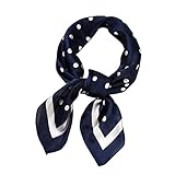 Schal Schals Halstuch Polka Ribbon Schal Dot 70x70cm Hals Frauen Schal Schal Oma (Navy, 70X70cm)