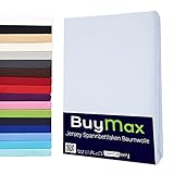Buymax Spannbettlaken 90x200cm Baumwolle 100% Spannbetttuch Bettlaken Jersey, Matratzenhöhe bis 25...