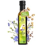 Leinöl Bio Kaltgepresst und Rein - 250ml. Leinsamenöl Bio Reich an Ungesättigte Omega 3...