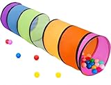 LATERN 180CM Spieltunnelzelt für Kinder, 46CM Runder Öffnung Babytunnel Bunter Pop-Up Kriechtunnel...