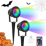 kefflum 10W RGB Gartenbeleuchtung Scheinwerfer LED Strahler Gartenlampe mit Erdspieß IP65...