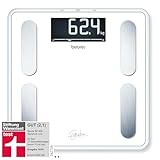Beurer BF 400 white Diagnosewaage Signature Line, präzise Körperanalyse für bis zu 10 Personen,...