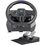 PXN V900 Gen2 Gaming Lenkrad mit Hall-Pedalen – 16-Bit USB PC-Lenkrad mit 270°/900° Drehung,...