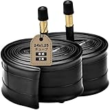 24x1.25 Schlauch für 24 Zoll Kinderfahrrad und Stadtvelo | 24-1.25 Langlebiges Butyl-Ersatz mit 24...