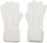 styleBREAKER Damen Strick Handschuhe mit Zopfmuster, Metallic Look und doppeltem Bund, Winter...