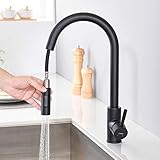 Wasserhahn Küche Schwarz, Lonheo 360° Drehbar Küchenarmatur Ausziehbar, Hochdruck Mischbatterie...
