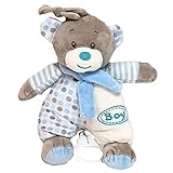 BEMIRO Kuscheltier Spieluhr Teddybär mit Schal blau - ca. 24 cm, Schlaf Teddybär, Schlaf...