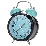 Jwthee Doppelglocken-Wecker, extrem leiser mechanischer Wecker, kleine Schreibtischuhr für...