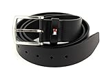 Tommy Hilfiger Herren Gürtel New Denton Belt 4.0 Ledergürtel, Schwarz (Black), 105