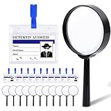 XPJBKC Lupe Detektiv, Detektiv Set Kindergeburtstag mit 12 Pcs Lupe und 12 Pcs Detektivausweis...